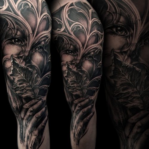 Leaf Tattoo Design On Full Sleeve  Tattoo Designs Tattoo Pictures