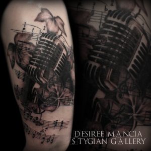 microphone music tattoo